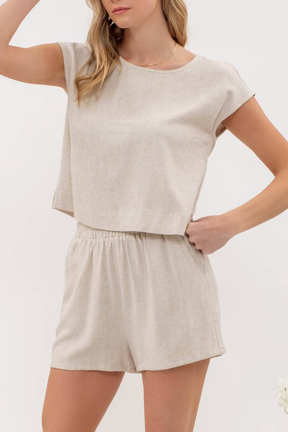 HIGH WAIST LINEN SHORTS