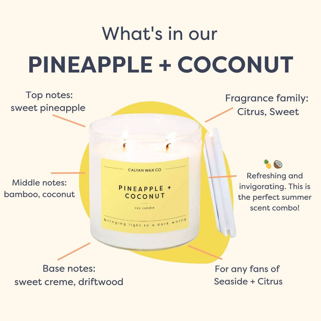 Pineapple + Coconut - Clear Glass Tumbler Soy Candle