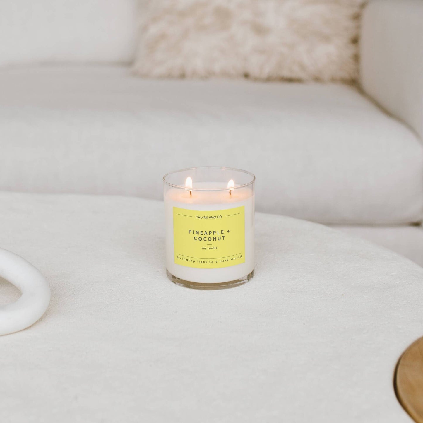 Pineapple + Coconut - Clear Glass Tumbler Soy Candle