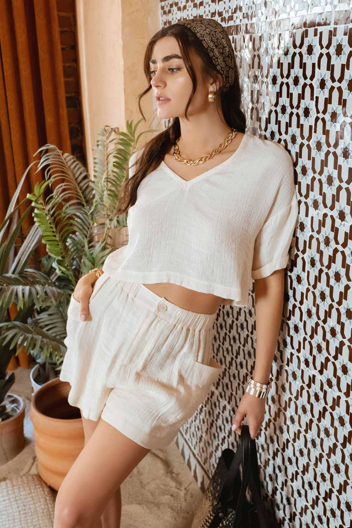 CRINKLE KNIT SHORTS