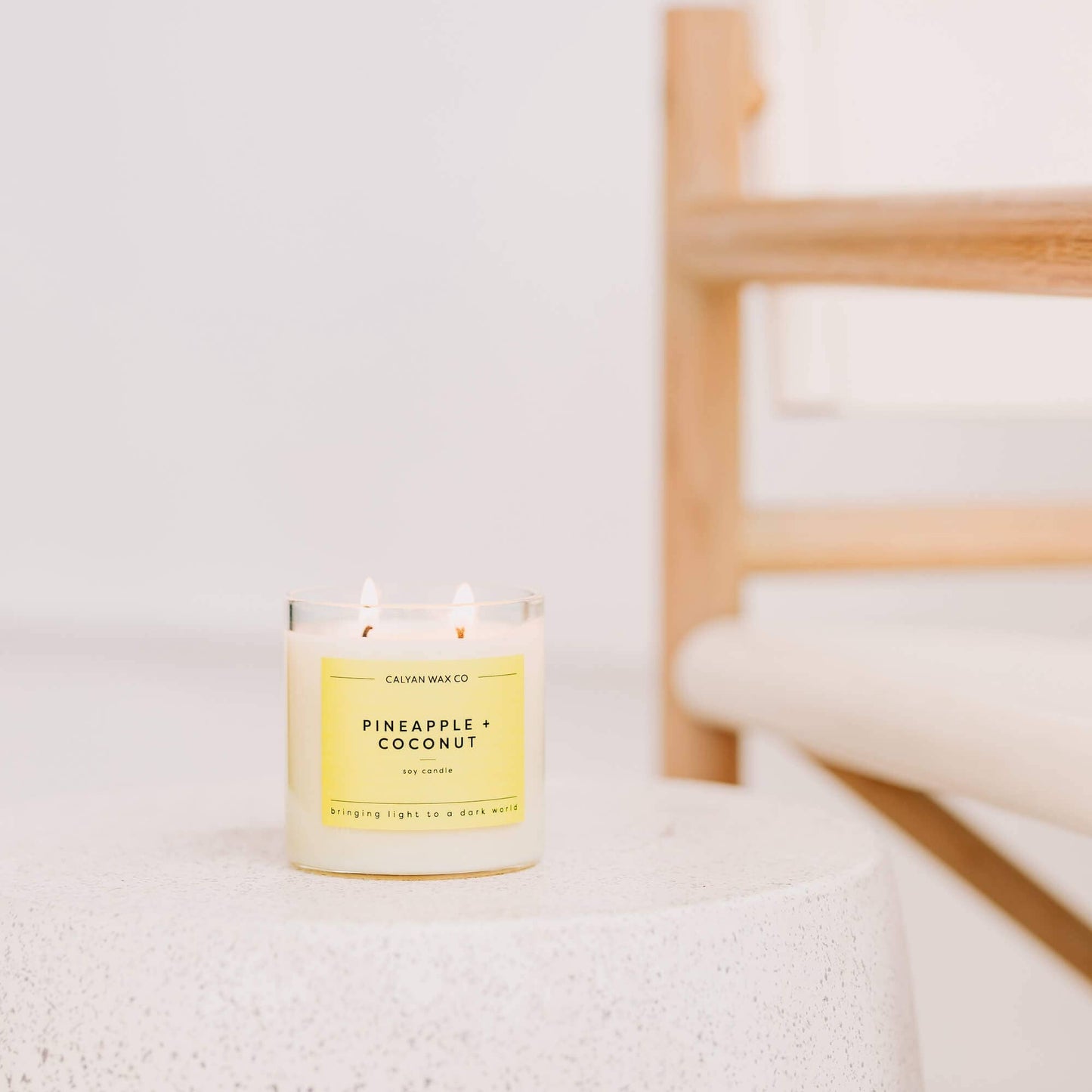 Pineapple + Coconut - Clear Glass Tumbler Soy Candle