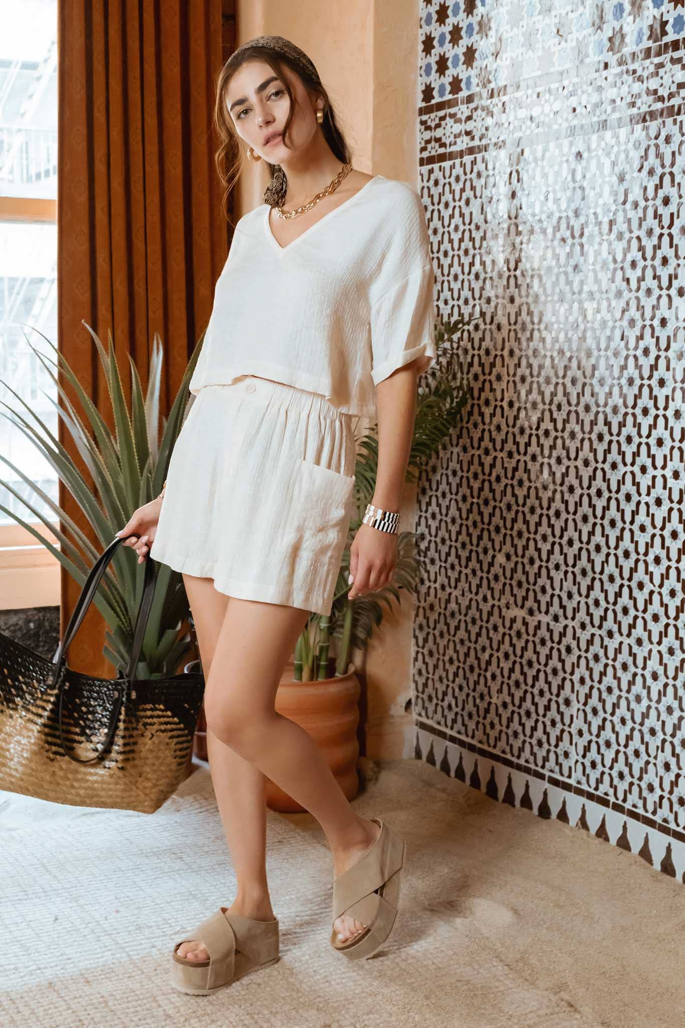 CRINKLE KNIT SHORTS
