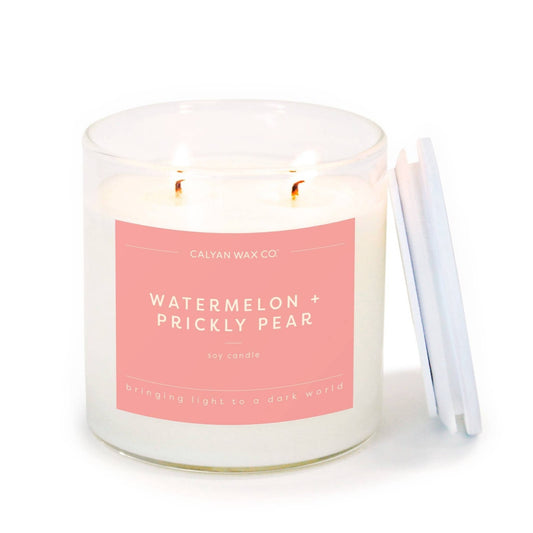 Watermelon + Prickly Pear Glass Tumbler Soy Candle
