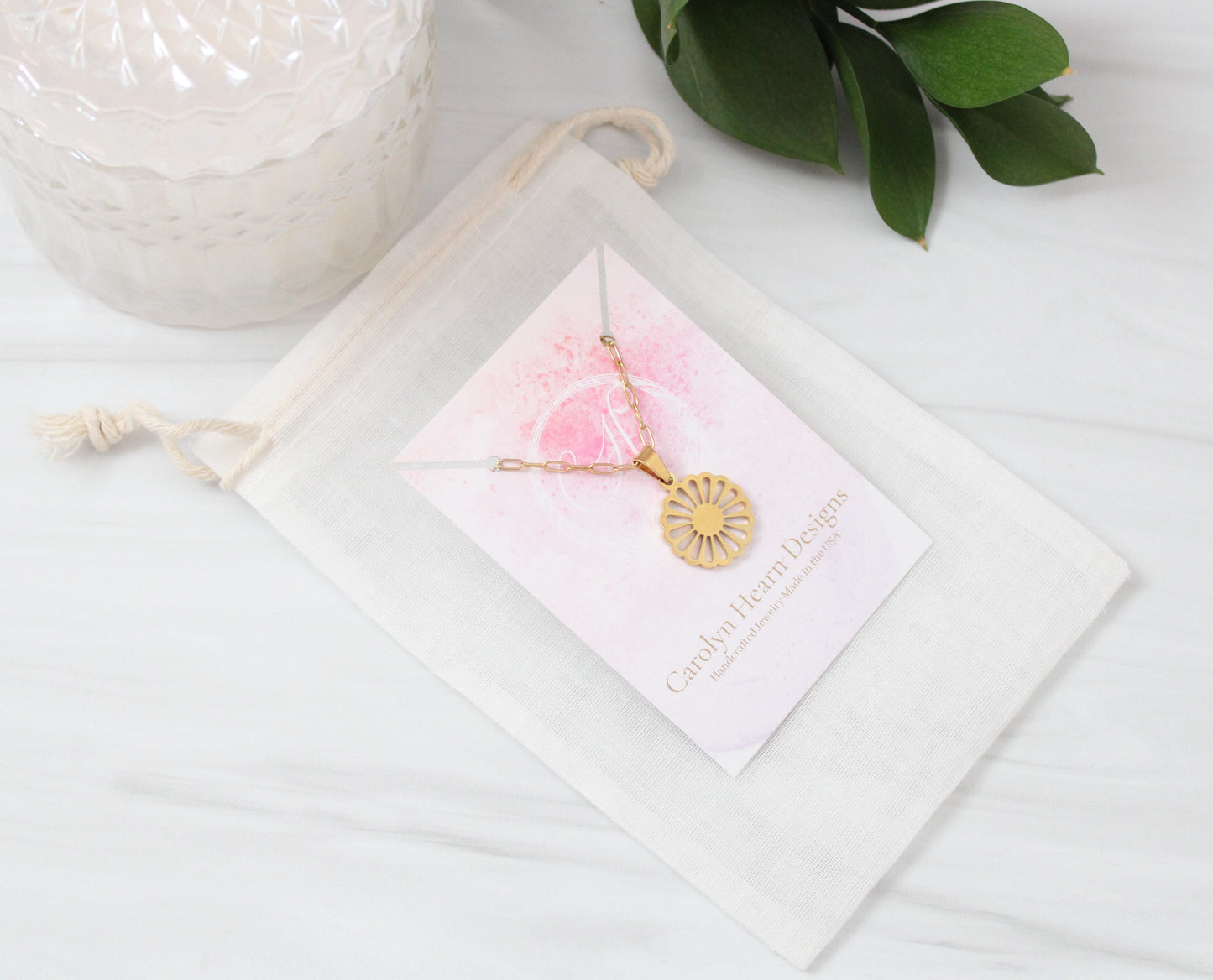 Blush Flower Necklace in Gold